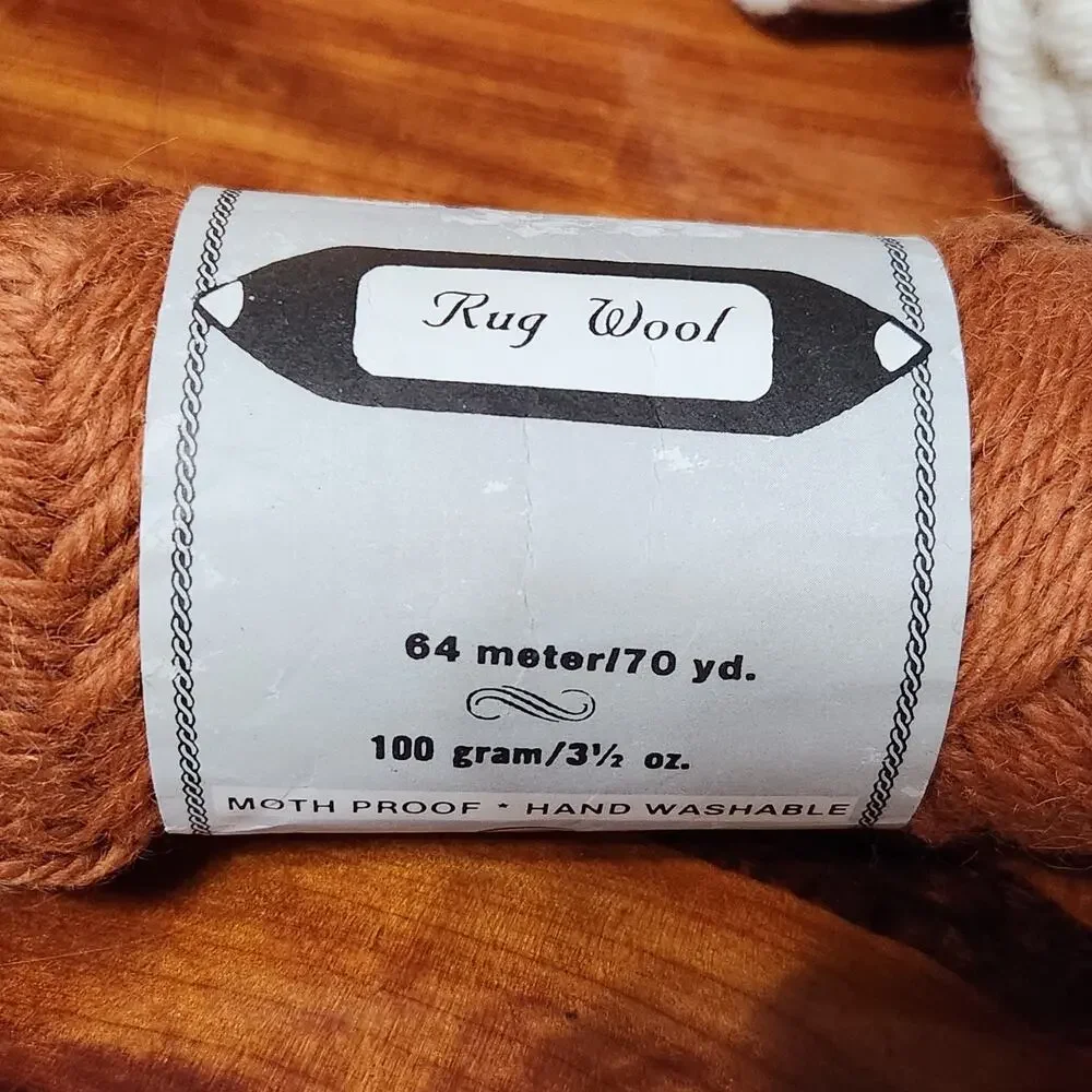 6 Skeins Yarn 100% Virgin Rug Wool Vintage Made USA 100 G 3.5 Oz 70 Yards